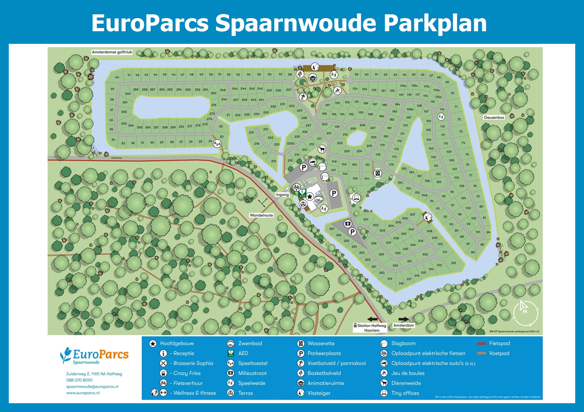 Karte und Lageplan EuroParcs Spaarnwoude