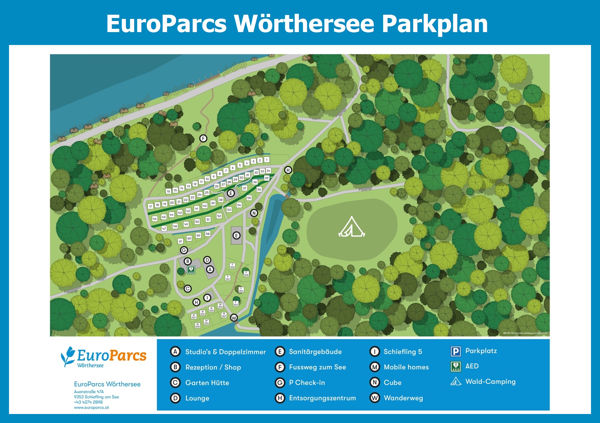 Karte und Lageplan EuroParcs Wörthersee