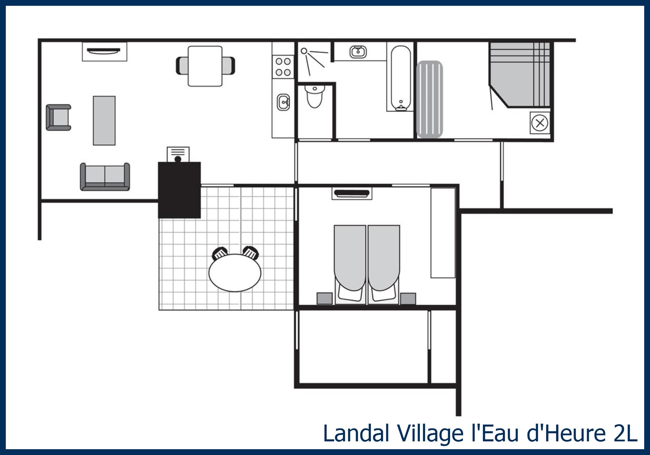 Bungalow 2L à Village l'Eau d'Heure