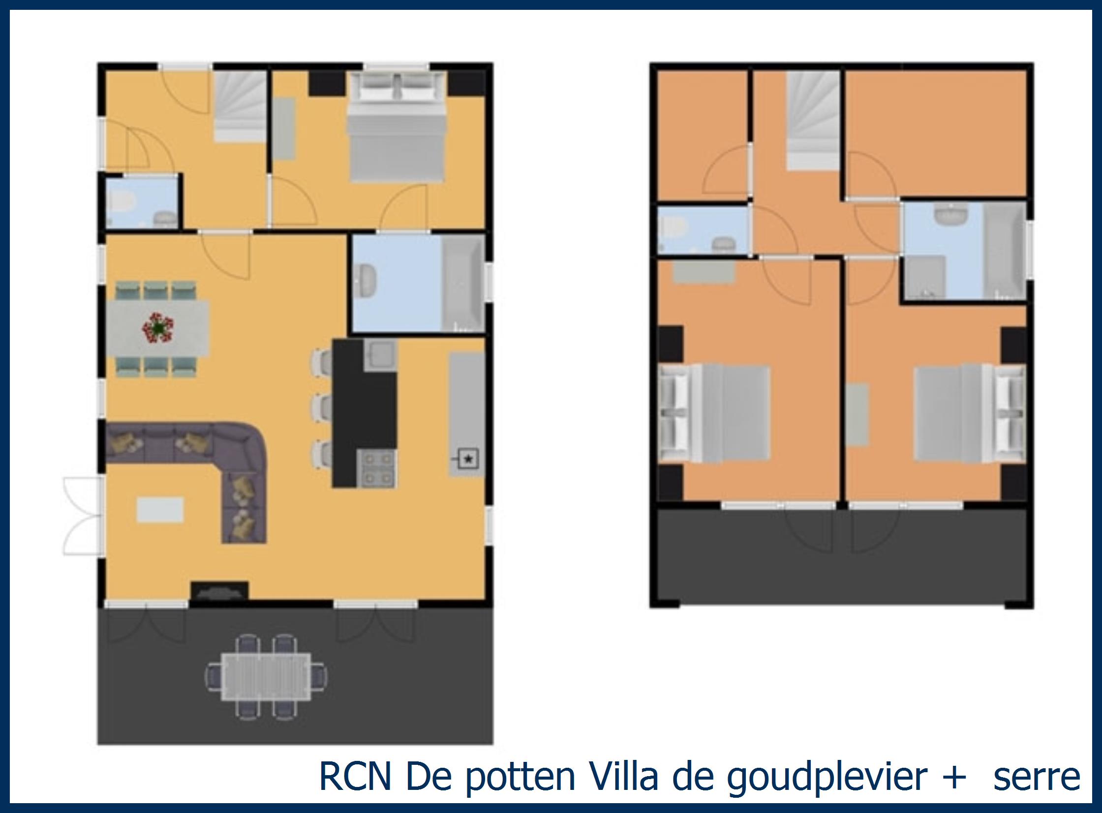 Cottage Villa de goudplevier +  serre à De Potten