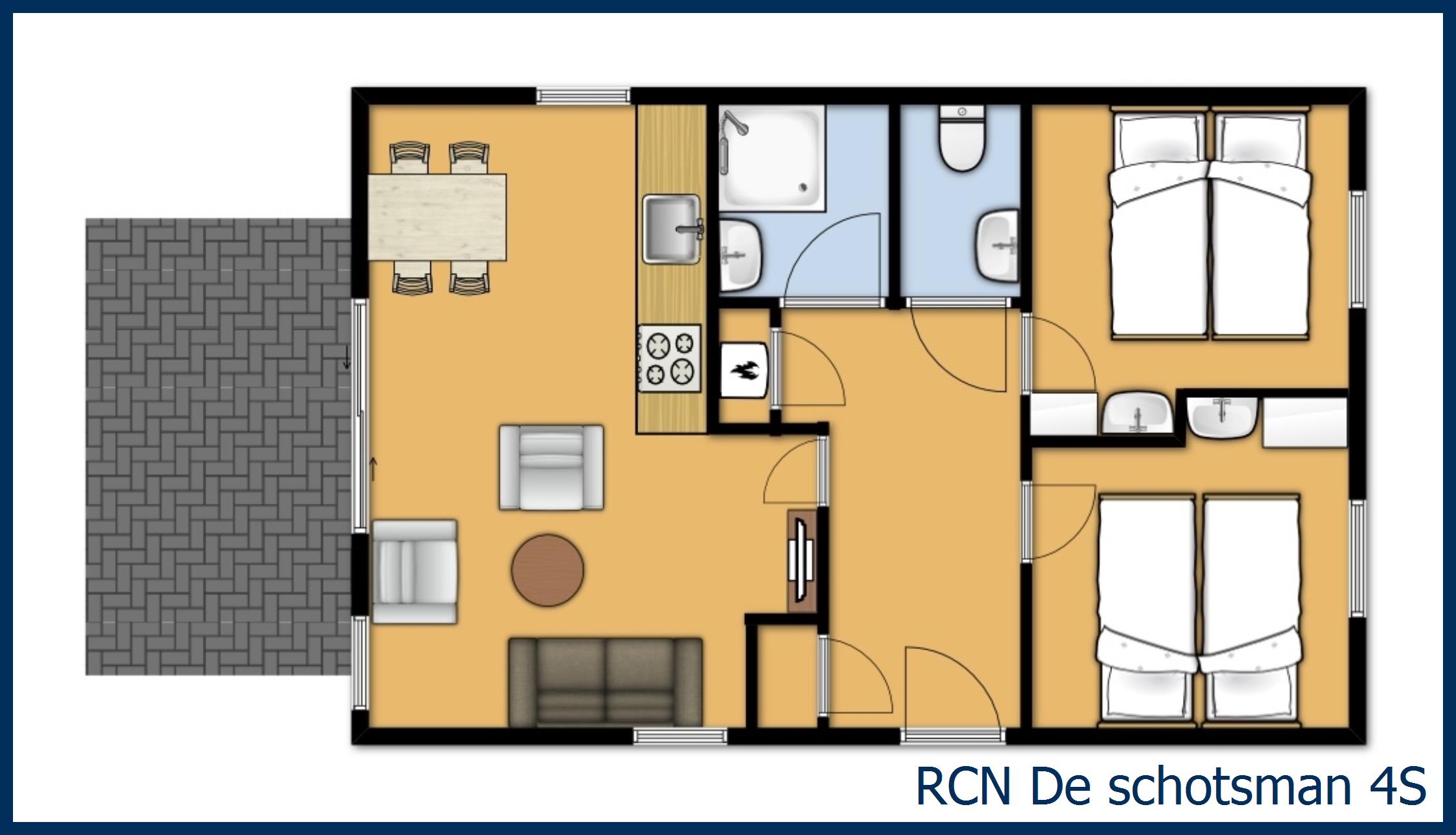 Apartement de caisson 4S à De Schotsman