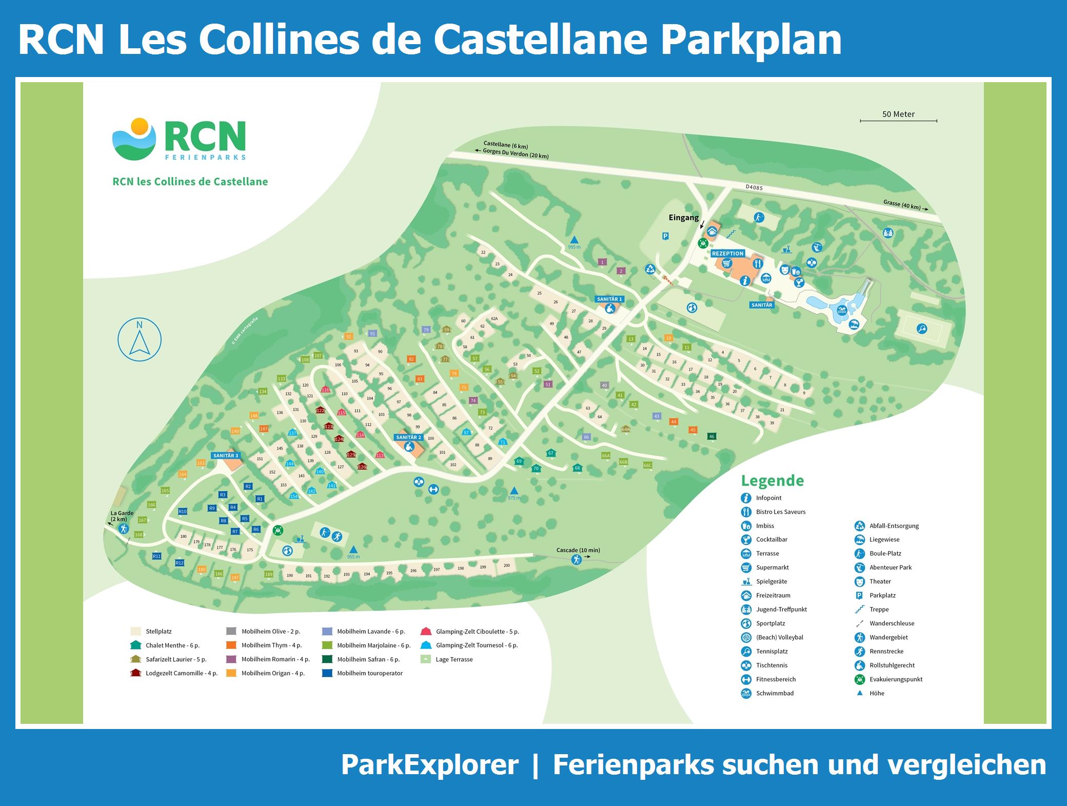 Karte und Lageplan RCN Les Collines de Castellane