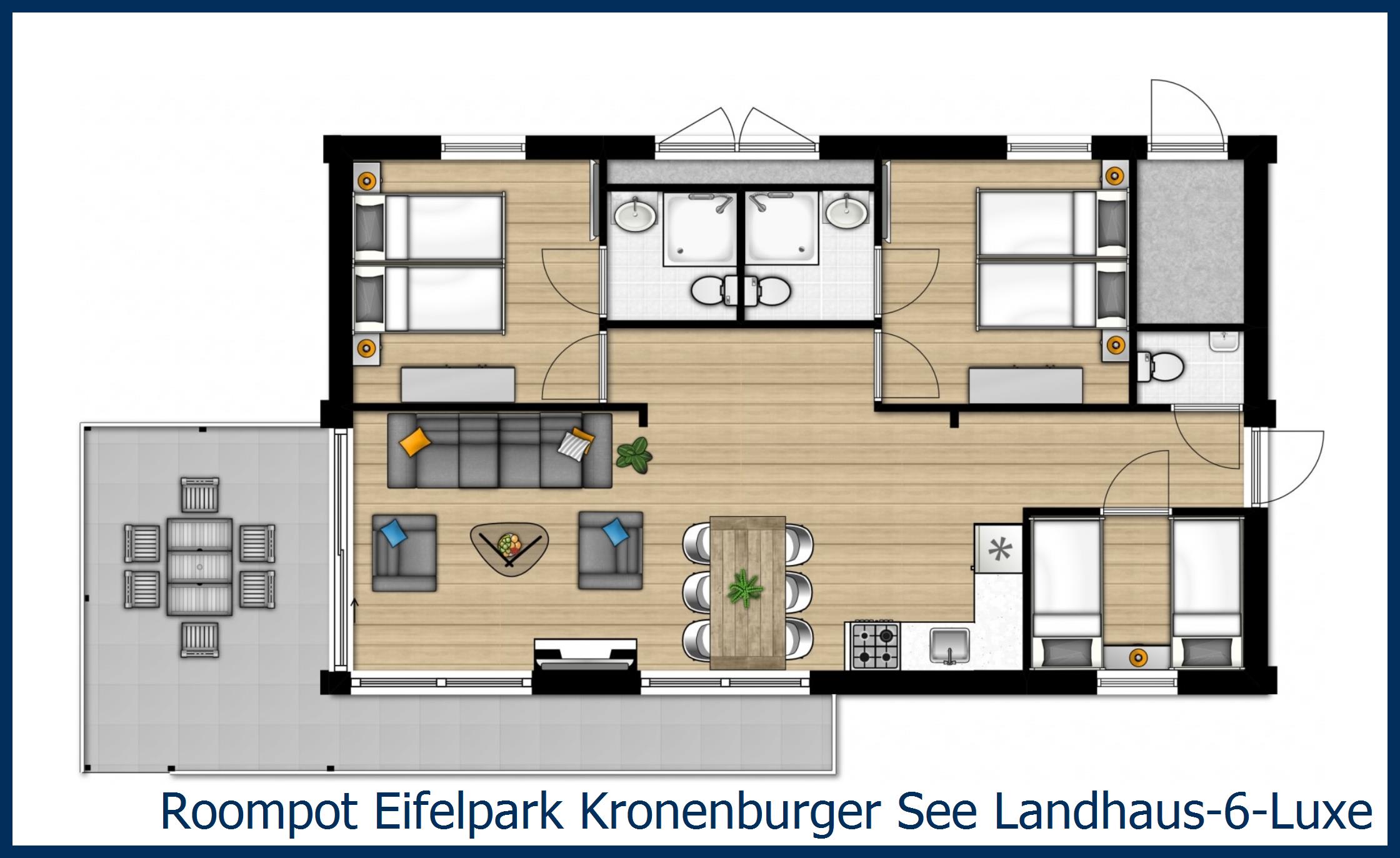 Bungalow Landhaus-6-Luxe in Eifelpark Kronenburger See