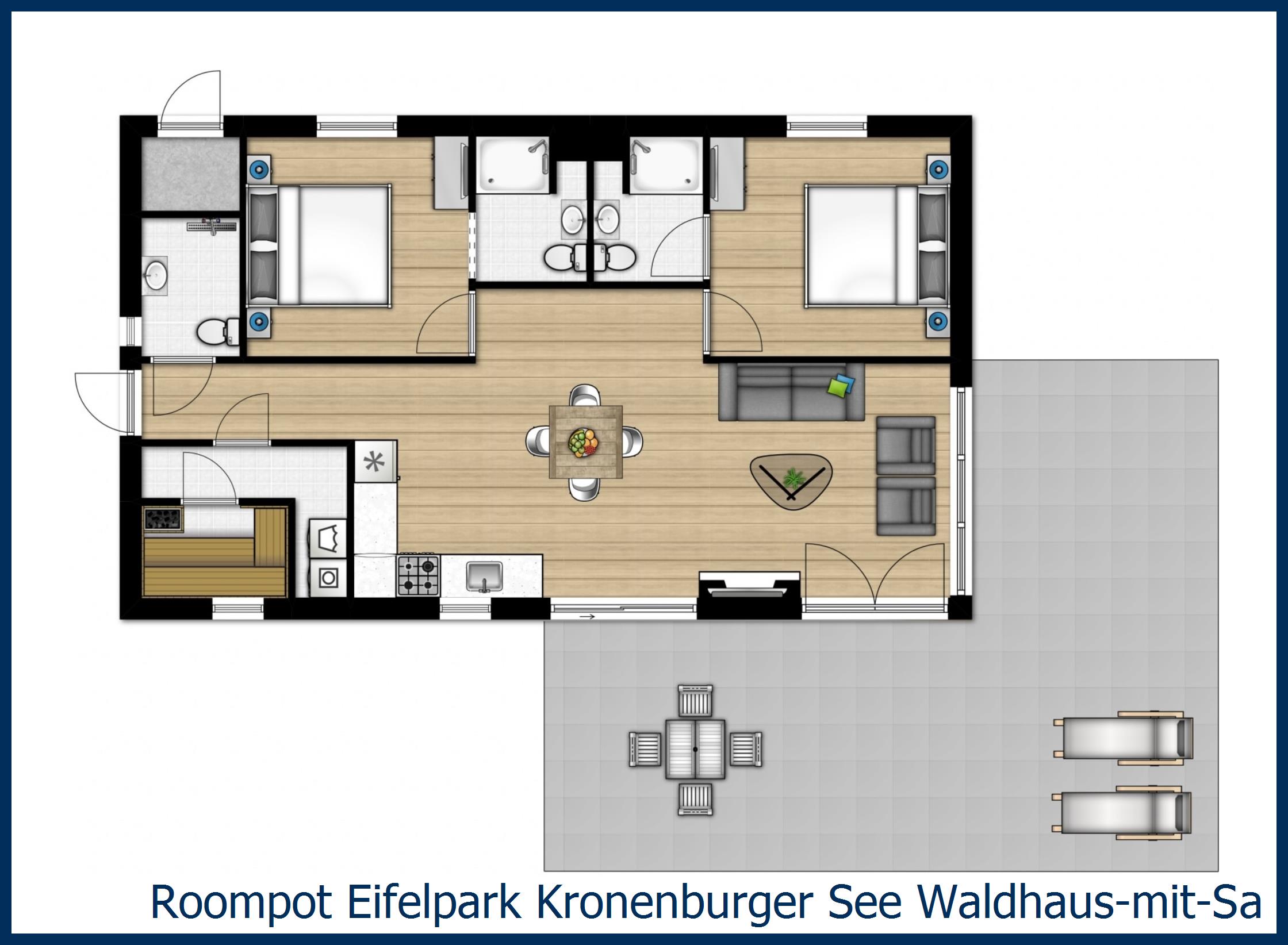 Bungalow Waldhaus-mit-Sauna-4-Luxe in Eifelpark Kronenburger See