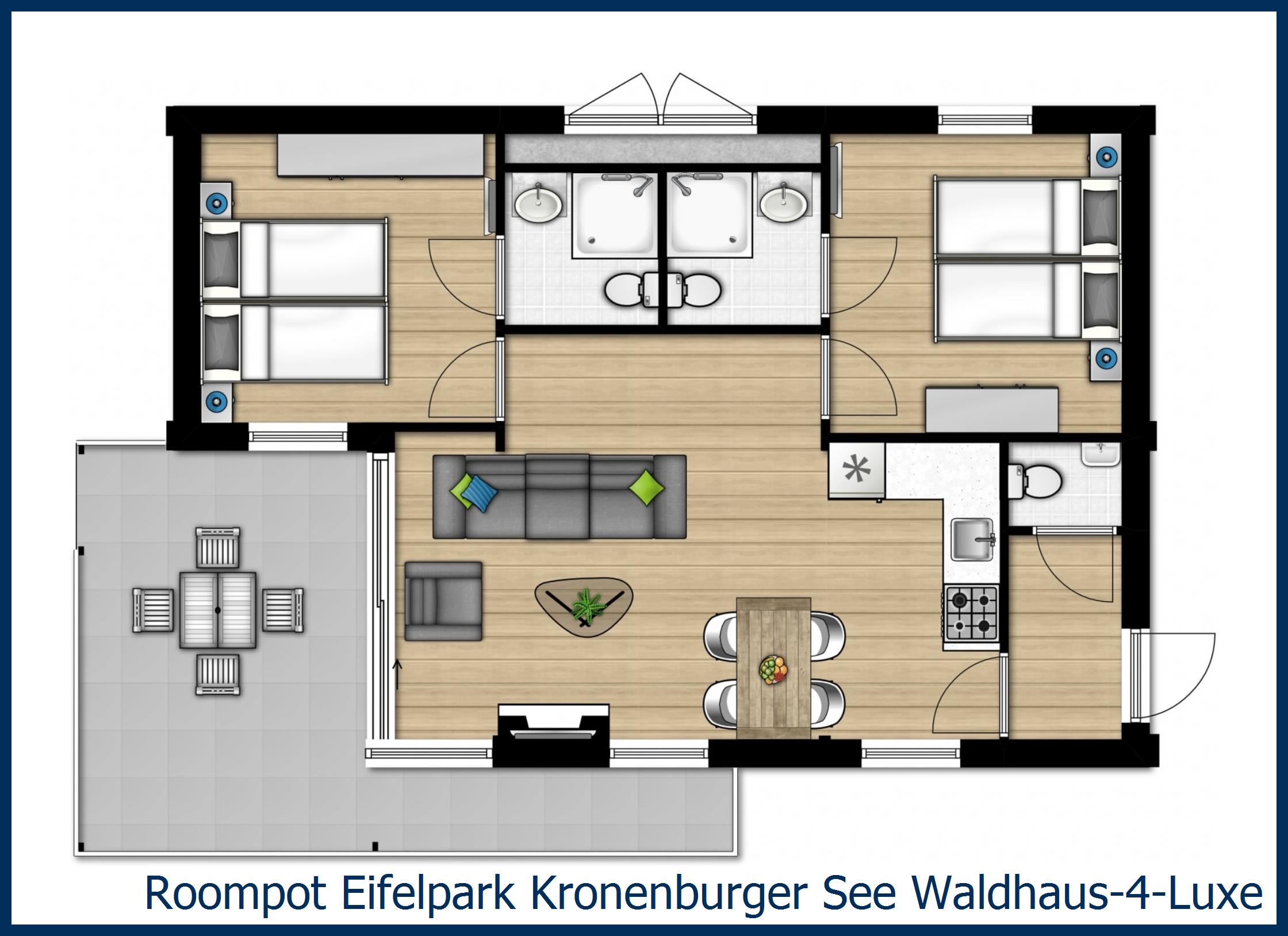 Bungalow Waldhaus-4-Luxe à Eifelpark Kronenburger See