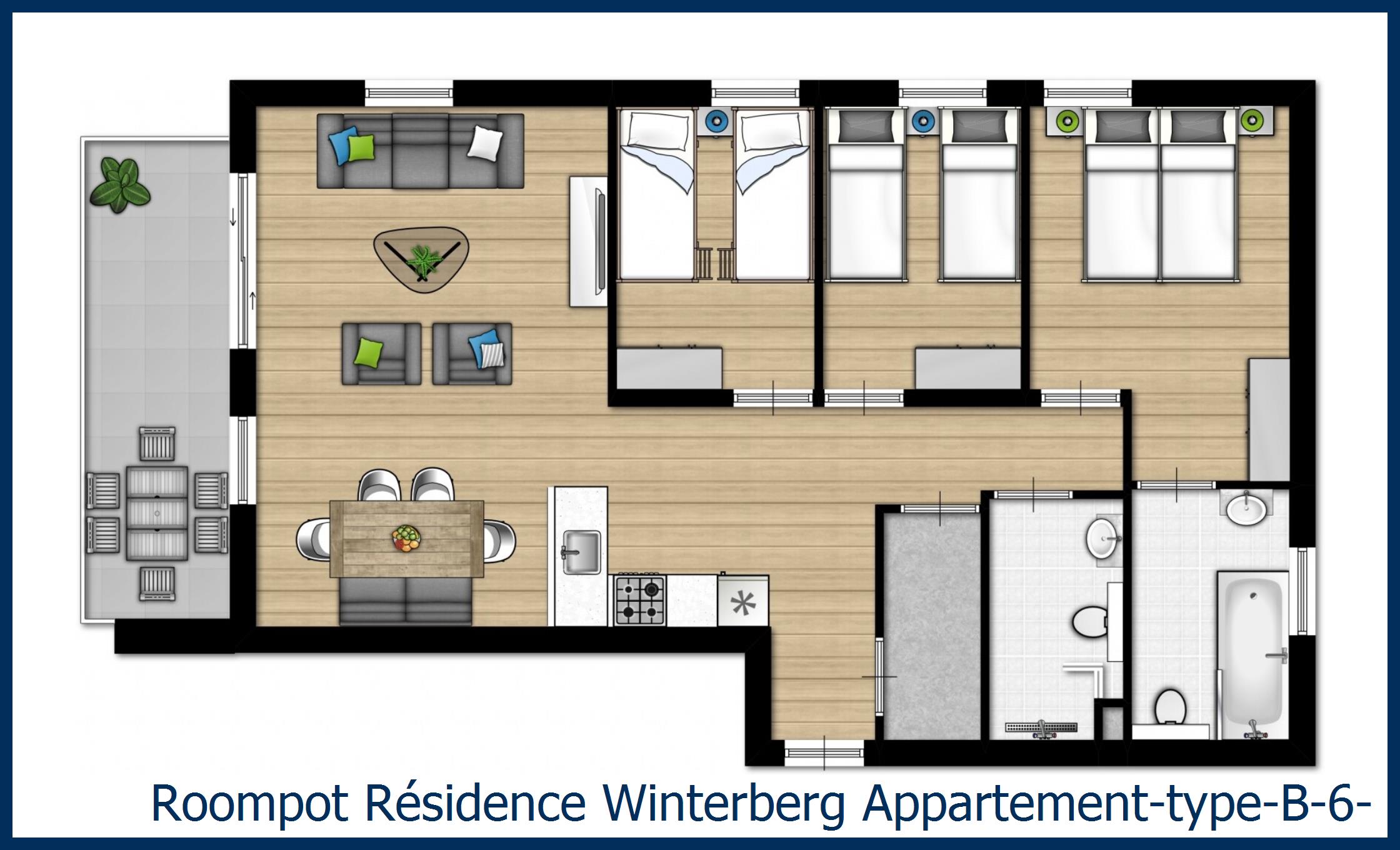 Appartement type-B-6-8-persoons à Résidence Winterberg