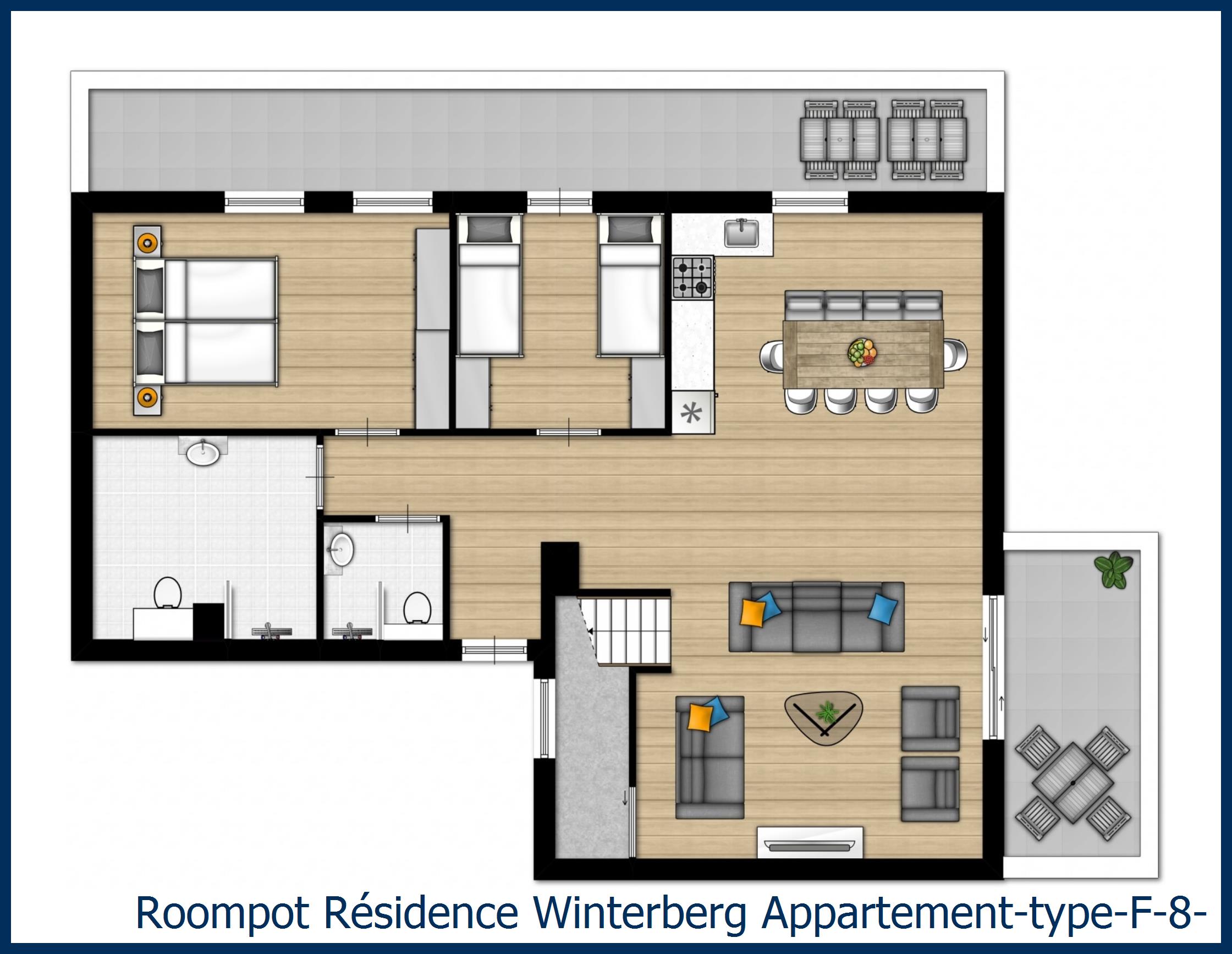 Appartement type-F-8-10-persoons à Résidence Winterberg